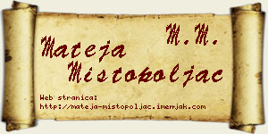 Mateja Mistopoljac vizit kartica